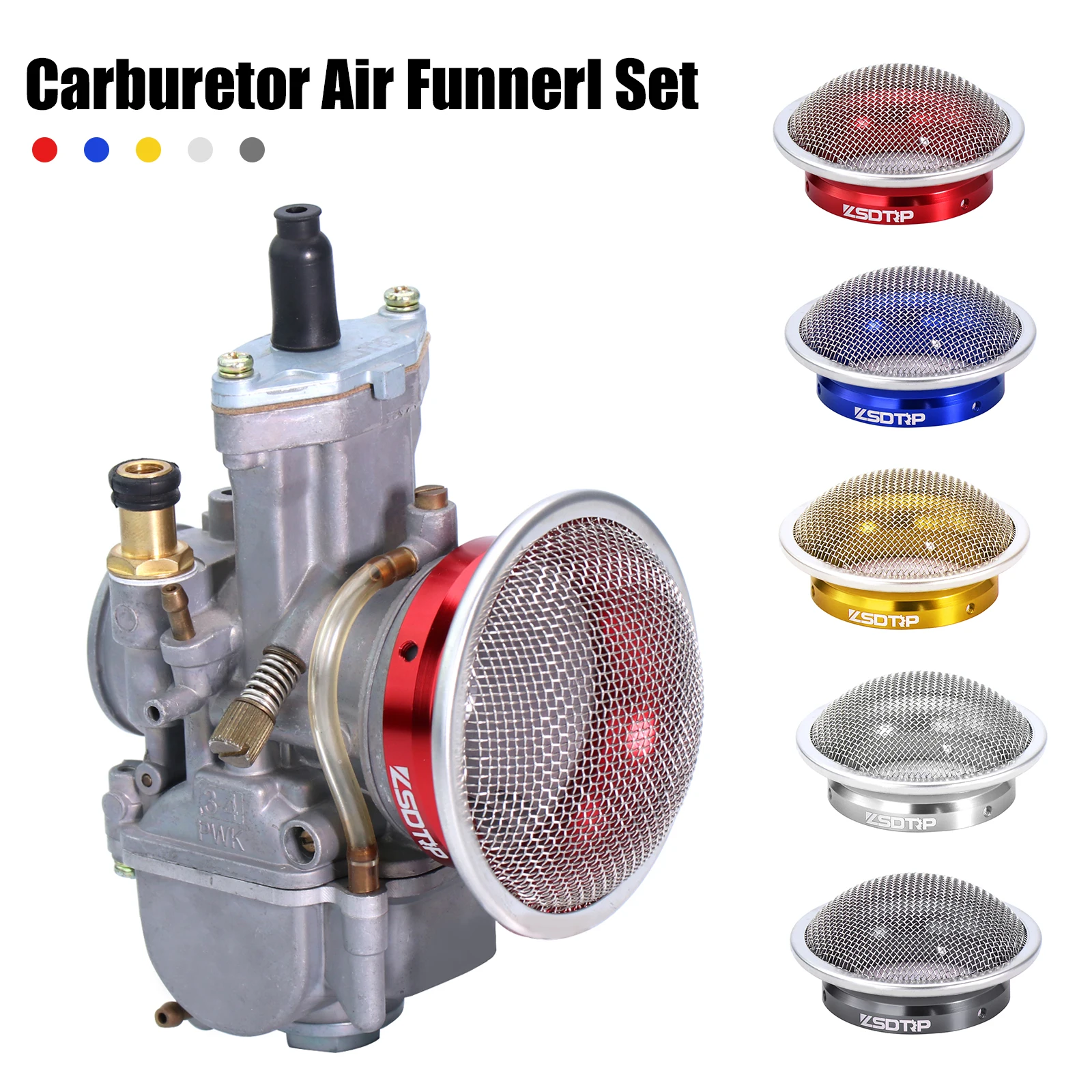 ALconstar 50/55mm Motorcycle Carburetor Air Filter TrumpWith Mesht For PWK 21 24 26 28 30 PE 28 30 Carburetor TM VM 32mm 34mm