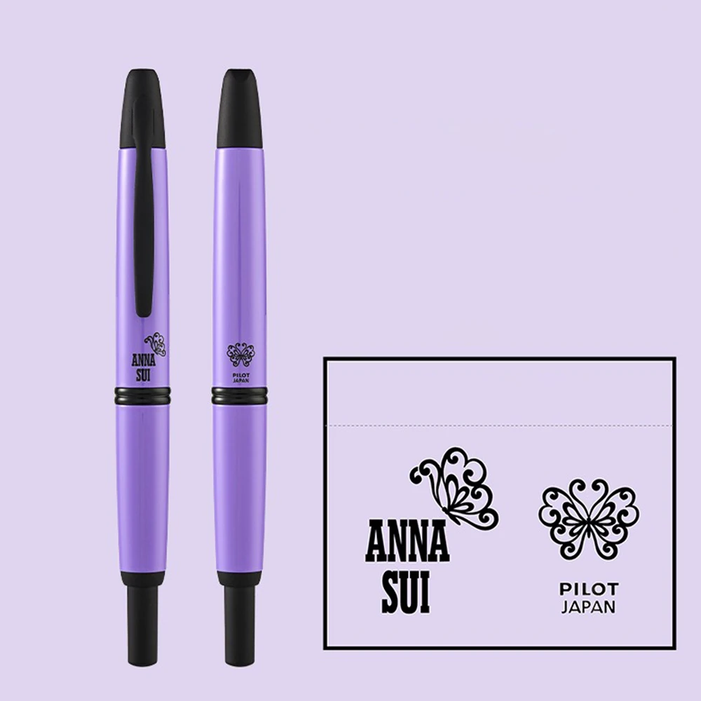 Pilot ANNA SUI Co-signed Capless Touch Pen Limited Purple Press 18-karat Gold Tip Set Student Writing Gift
