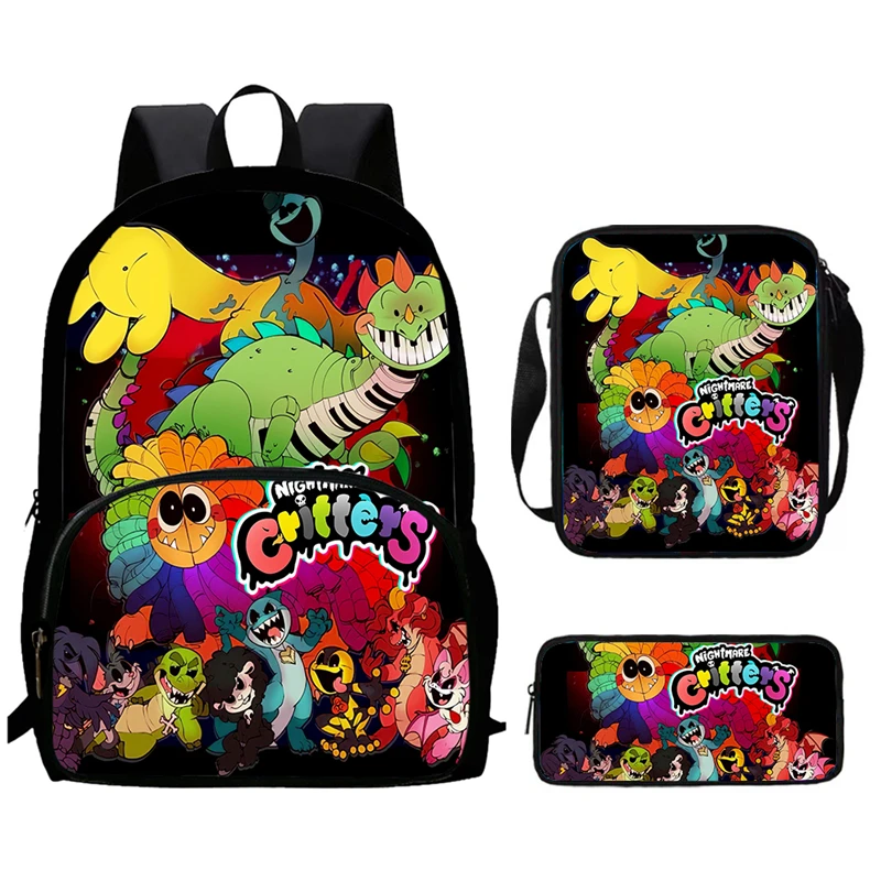 

Child School Backpack with Front Pocket,Shoulder Bags,Pencil Bags for Aged 5-10,Cartoon N-nig-htm-are School Bags for Boys Girls