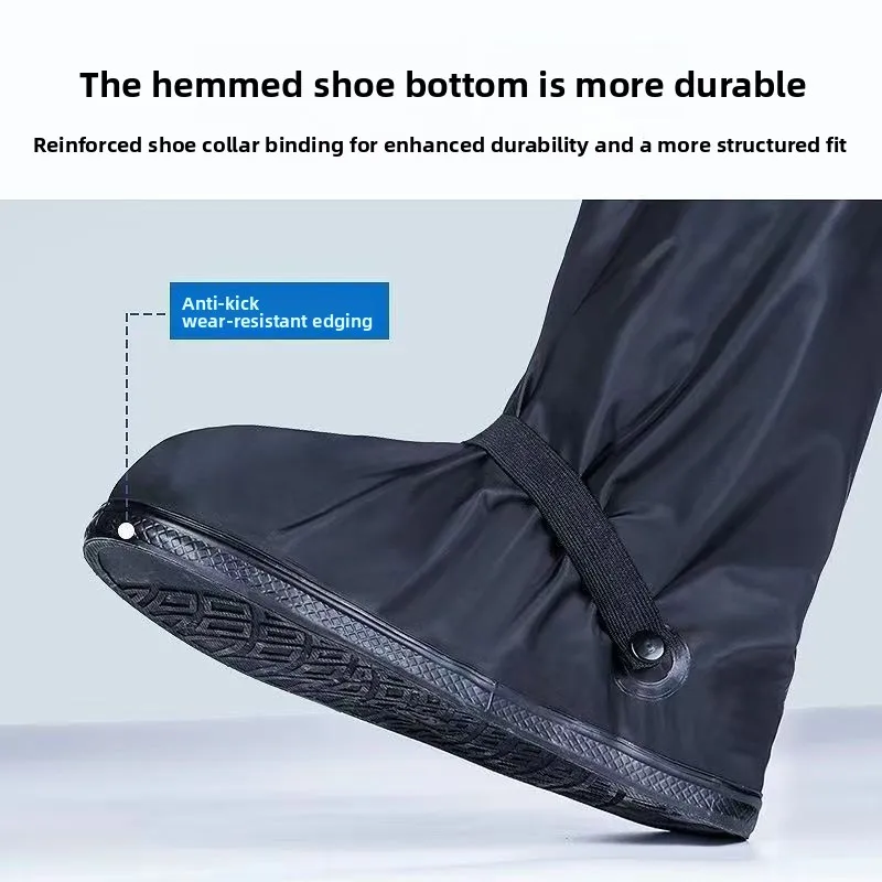 HUIBAOGE Waterproof and non-slip rain shoe covers for men and women, thickened and wear-resistant rain boot foot covers