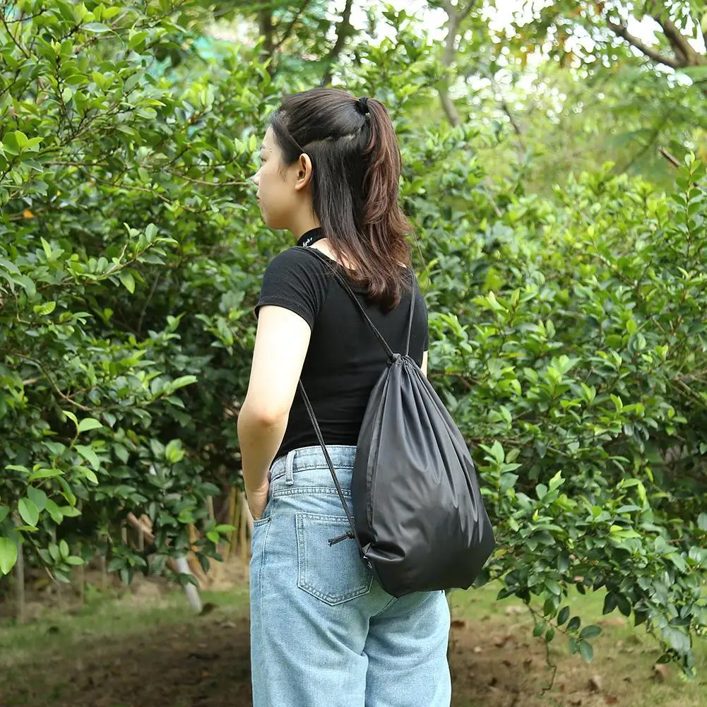 Drawstring Gym Bag Trainer String Bag Multifunction Outdoor Storage Bag Waterproof Lightweight for Travel Beach