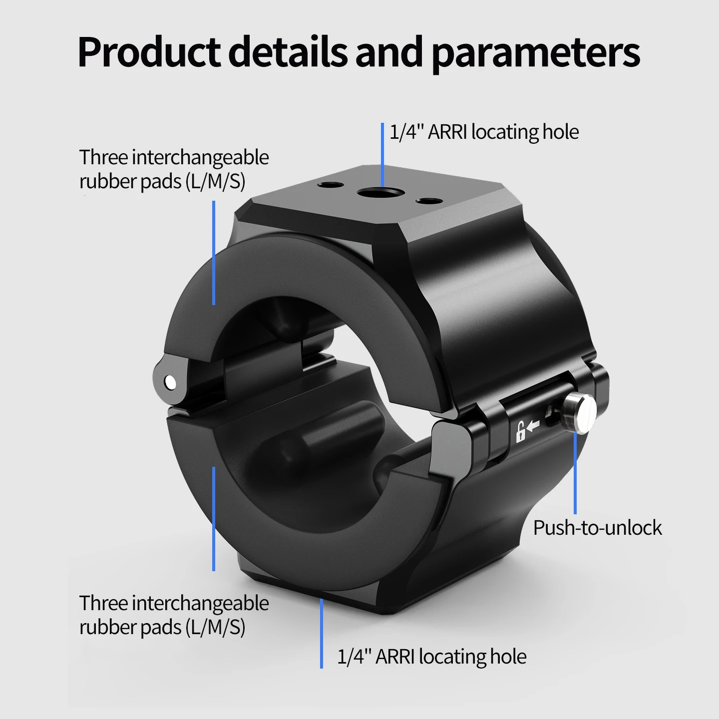 Schnellverschluss-Selfie-Stick-Halter Handgriff Stativhalterung 19-30mm Clip für Insta360 X5 GoPro 13 DJI Action 5 Pro Vlog POV Halterung – Detail 17