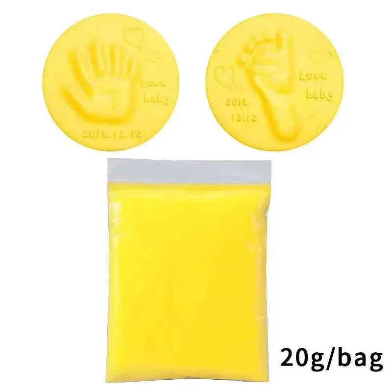 Baby Care Air Drying Soft Clay Baby Handprint Footprint Imprint Kit Casting Parent-child Hand Inkpad Fingerprint Kids Toys 20g