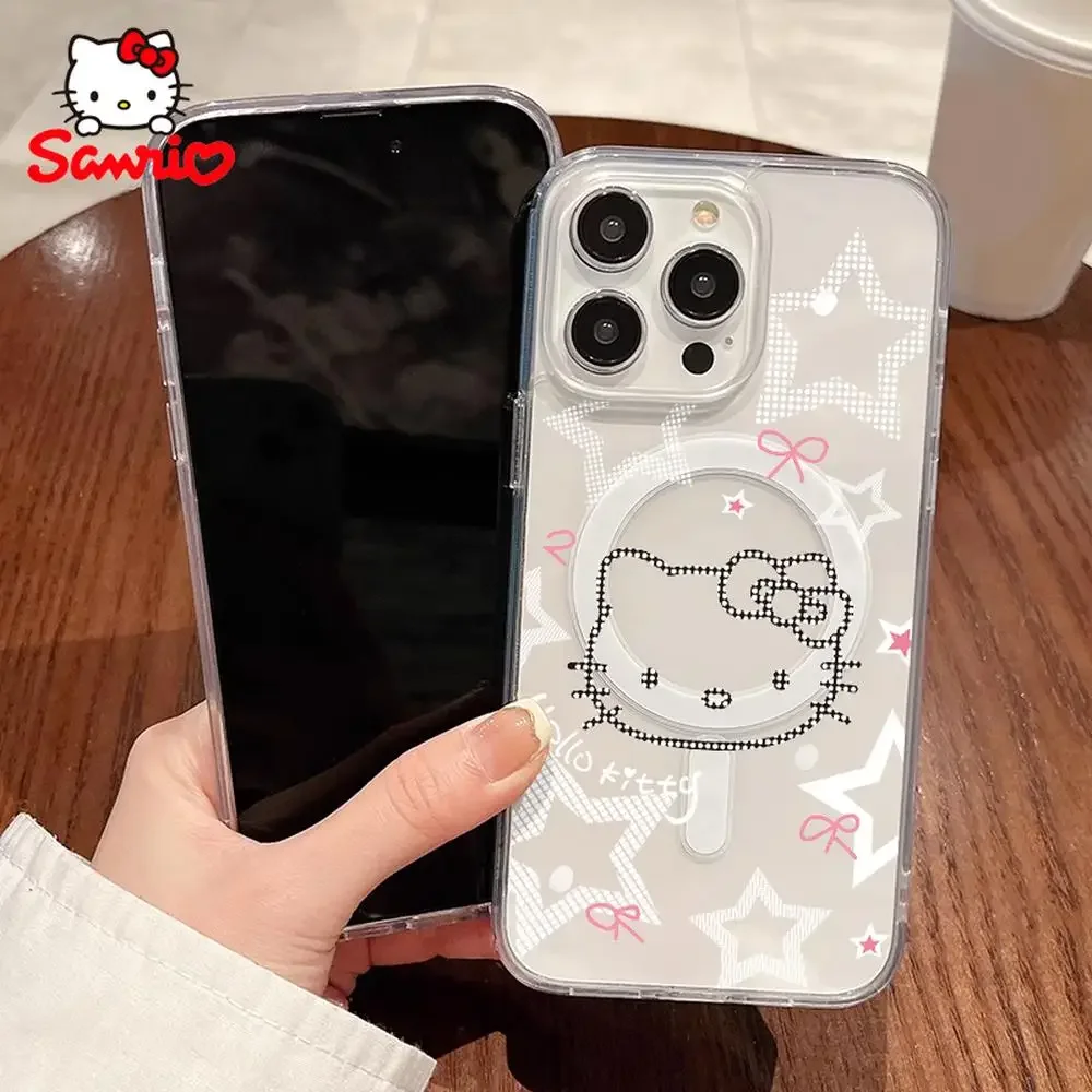 Casing Ponsel Kucing Kitty Iphone Pencegah Jatuh 16/15/14/13/12/11 Casing Iphone Wanita Mainan Aksesori Kartun Hello Kitty