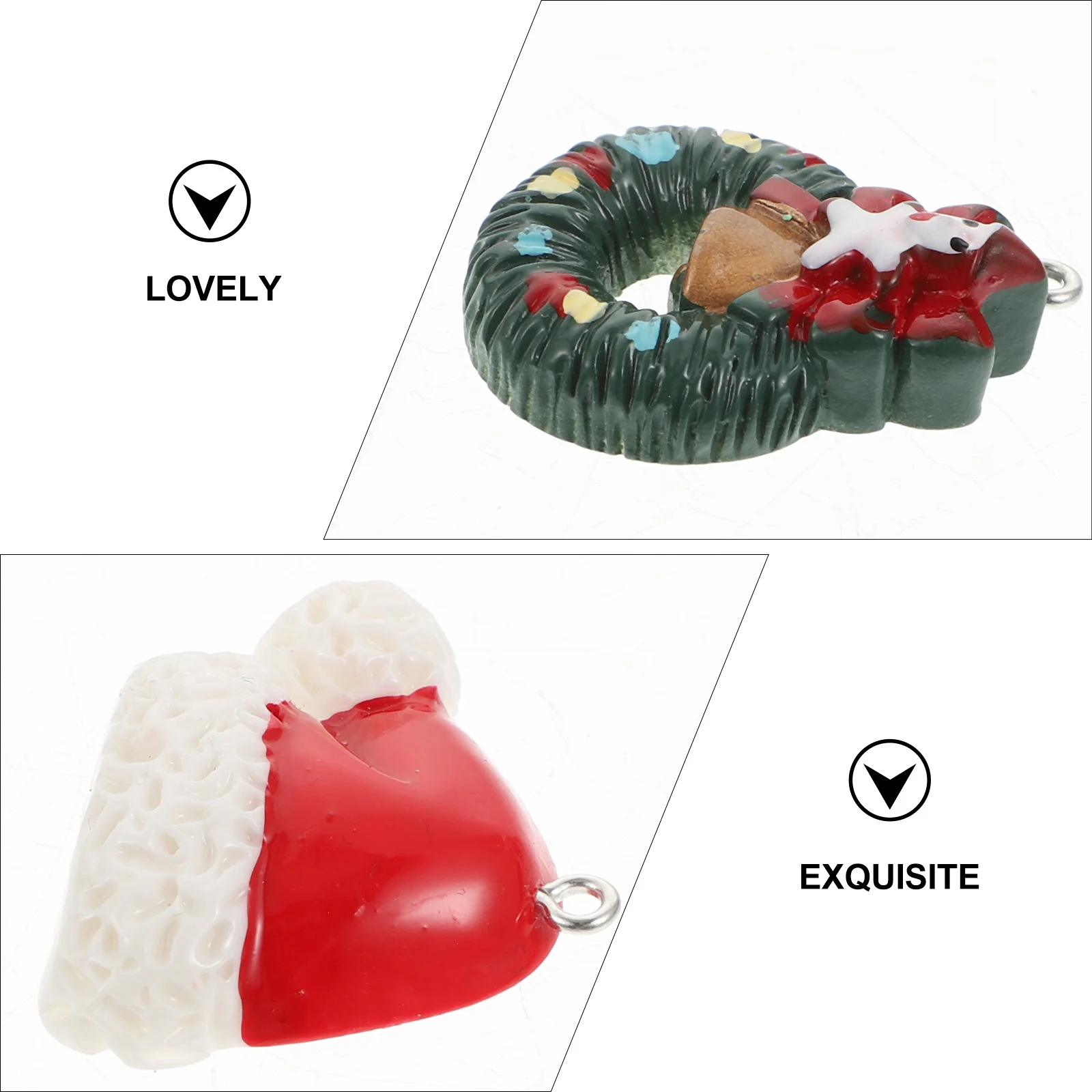 

20 Pcs Resin Pendant Ornaments DIY Jewelry Making Findings Xmas Pendants Christmas Decoration