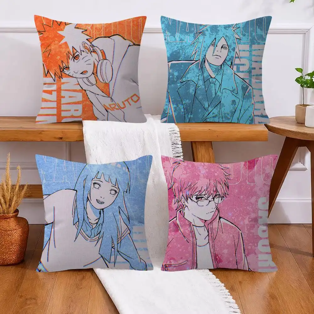 Funda de Cojín con Diseño de Arce de Anime NARUTO, Decoración de Otoño y Cosecha, Funda de Almohada Decorativa para las Fiestas