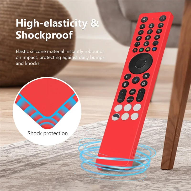

CABE-Lanyard With Silicone Remote Control Case Anti-Slip Drop-Proof Cover For TCL RC833A Smart TV Accessories