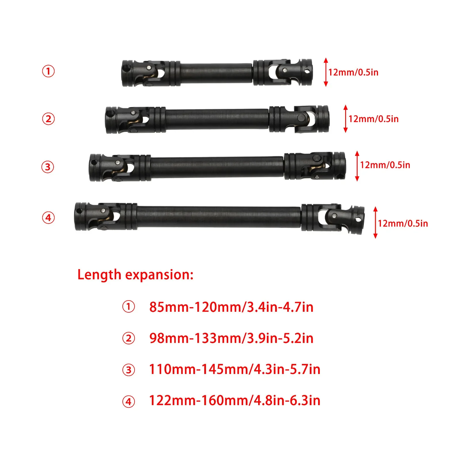 Simulazione Arrampicata Auto Albero di trasmissione universale in metallo per serie Trx4Axial SCX10