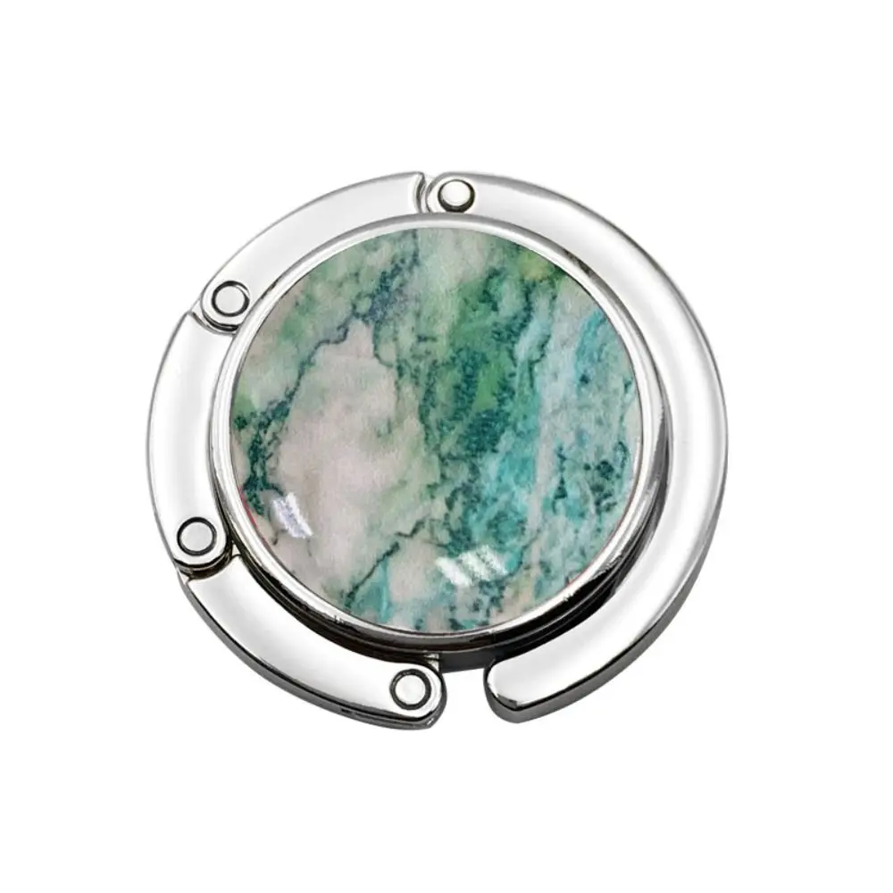 

Men Women Marble Pattern Desk Hanging Rack Briefcase Hanger Folding Purse Handbag Hook