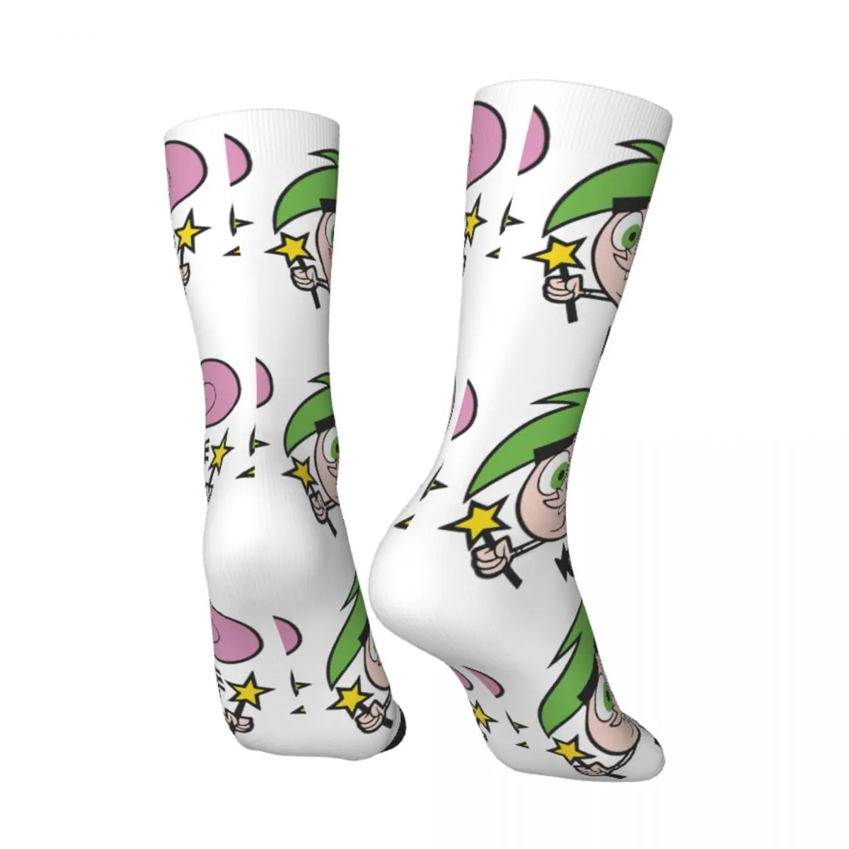 Hip Hop Vintage Cosmo And Wanda  Crazy Men's Socks Unisex The Fairly Odd Parents Harajuku Seamless Printed Crew Sock Boys Gift