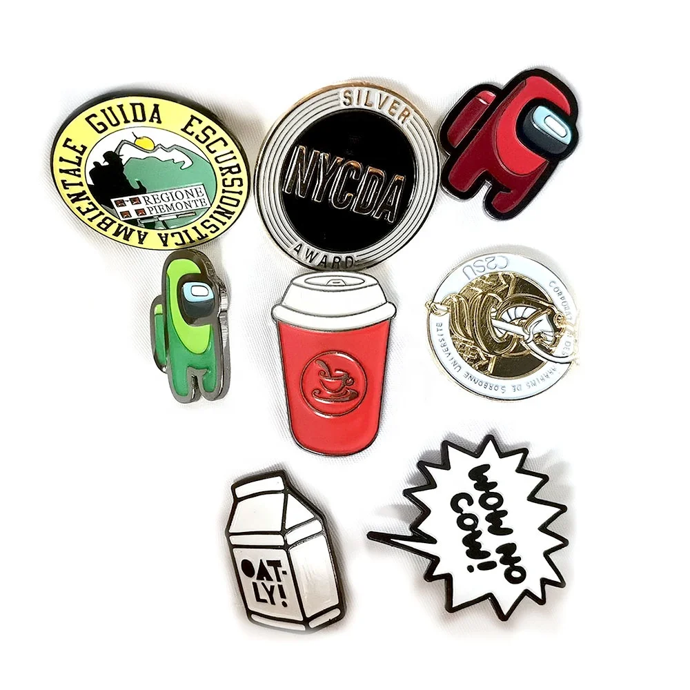 metal badges Enamel Pin Metal Badge Maker Wholesale No Minimum Personalized Customized Lapel Hard Soft Enamel Pins