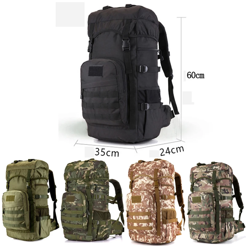 Impermeável Nylon Tactical Backpack, Grande Capacidade, Molle Bag, Escalada, Caminhada, Mochilas de Viagem, 50L