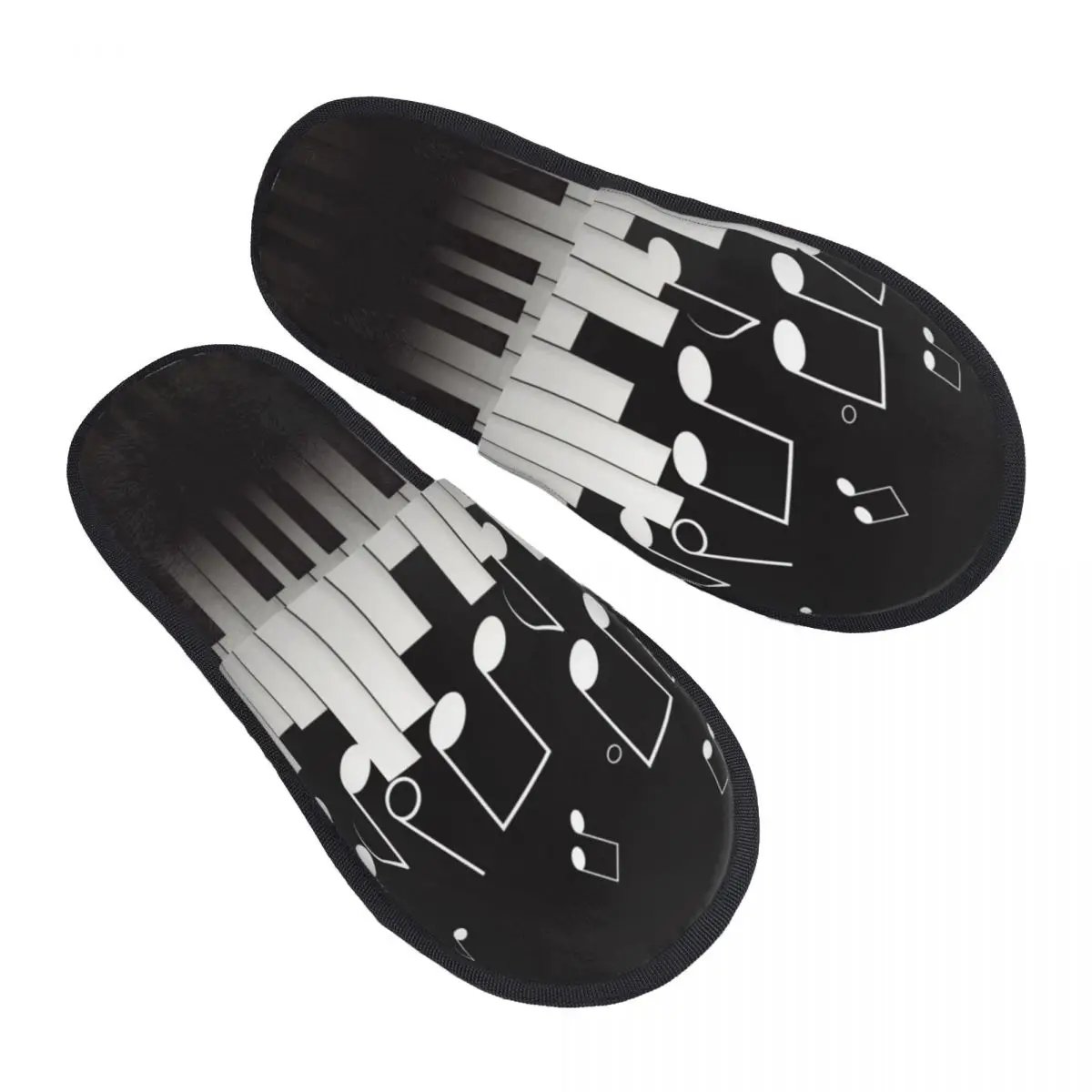 Piano And Music Notes Symbol Slipper For Women Men Fluffy Winter Warm Slippers Indoor Slippers