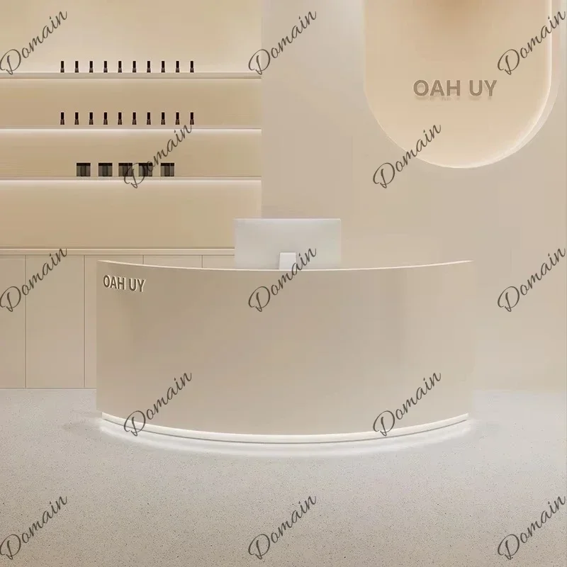 EFB X Beige Modern Reception Desks Aesthetic Custom Beauty Front Reception Desk Specialty Commercial Empfangs Tresen Furniture P
