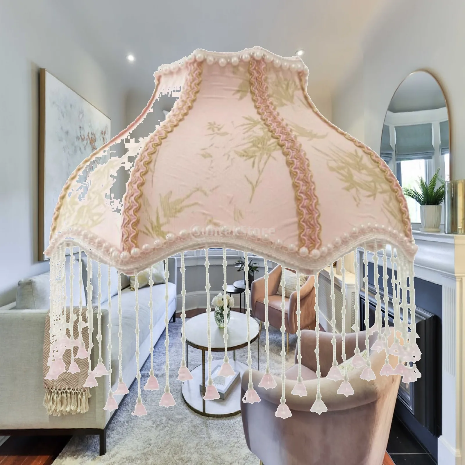 bell-shape-lampshade-with-tassels-and-beads-victorian-lamp-shade-replacement-for-table-lamp-e
