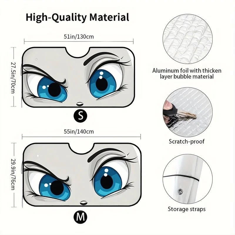 Eye-catching Cartoon Eye Car Visor, Humorous and Practical Accessories, Can Protect the Car Interior from Sunlight
