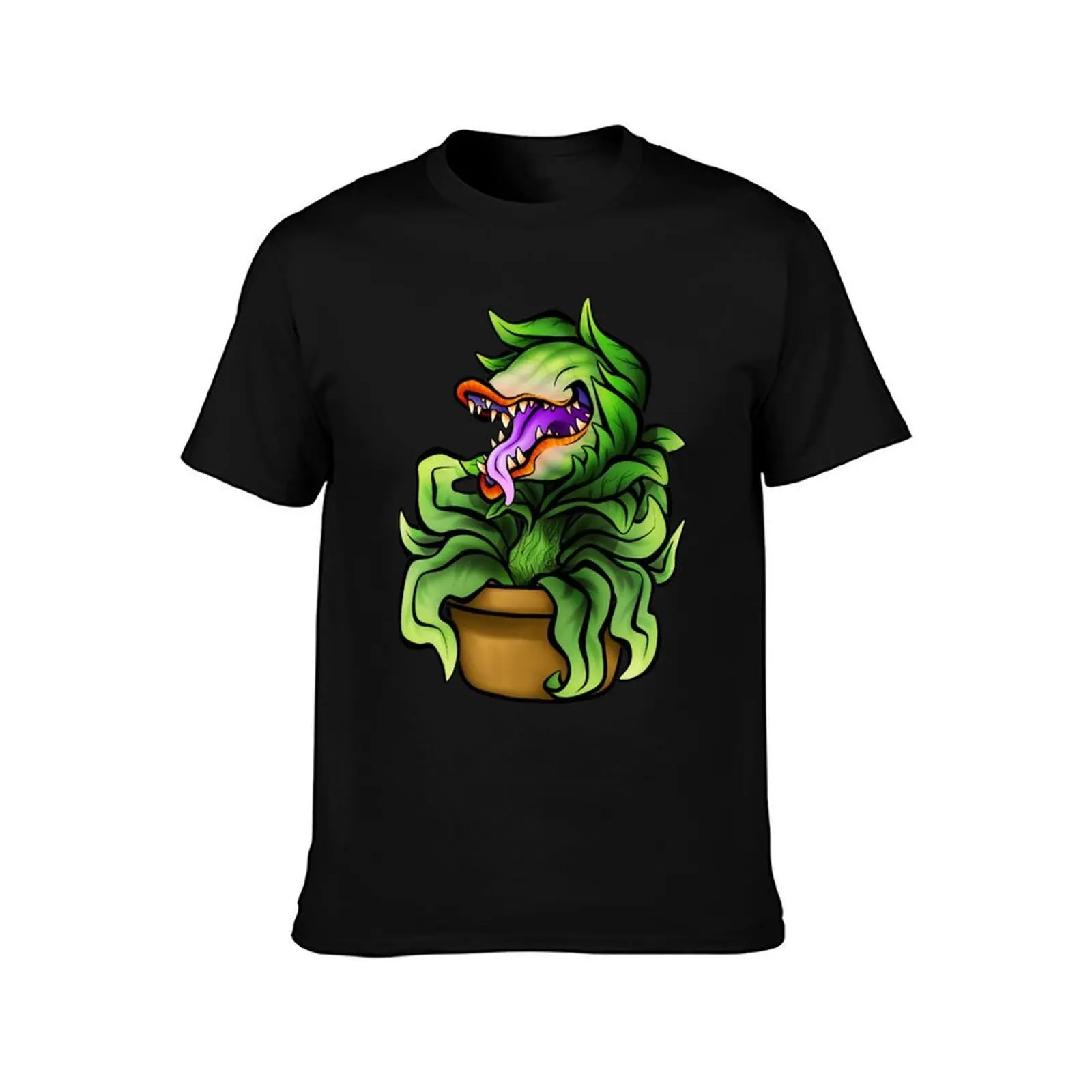 Feed Me, Seymour! T-Shirt, Summer Casual Cotton Tee, Oversized Streetwear Tops, Vintage Graphic Print, Loose Fit Short Sleeve