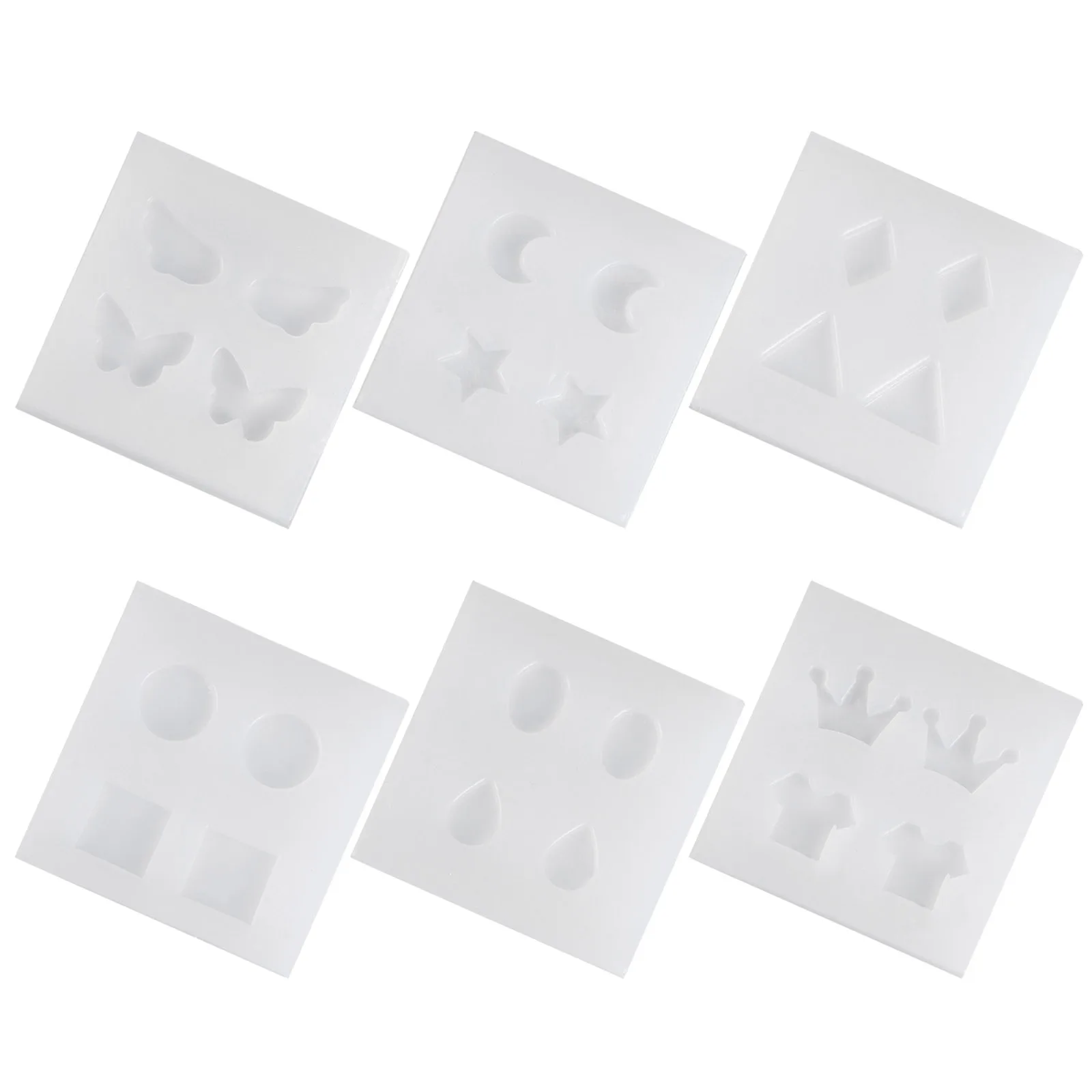 

6pcs Earring Mold Silicone Jewelry Handmade DIY Crystal Epoxy Resin Casting Molds Gifts Silicone Earring Mold Family Friends