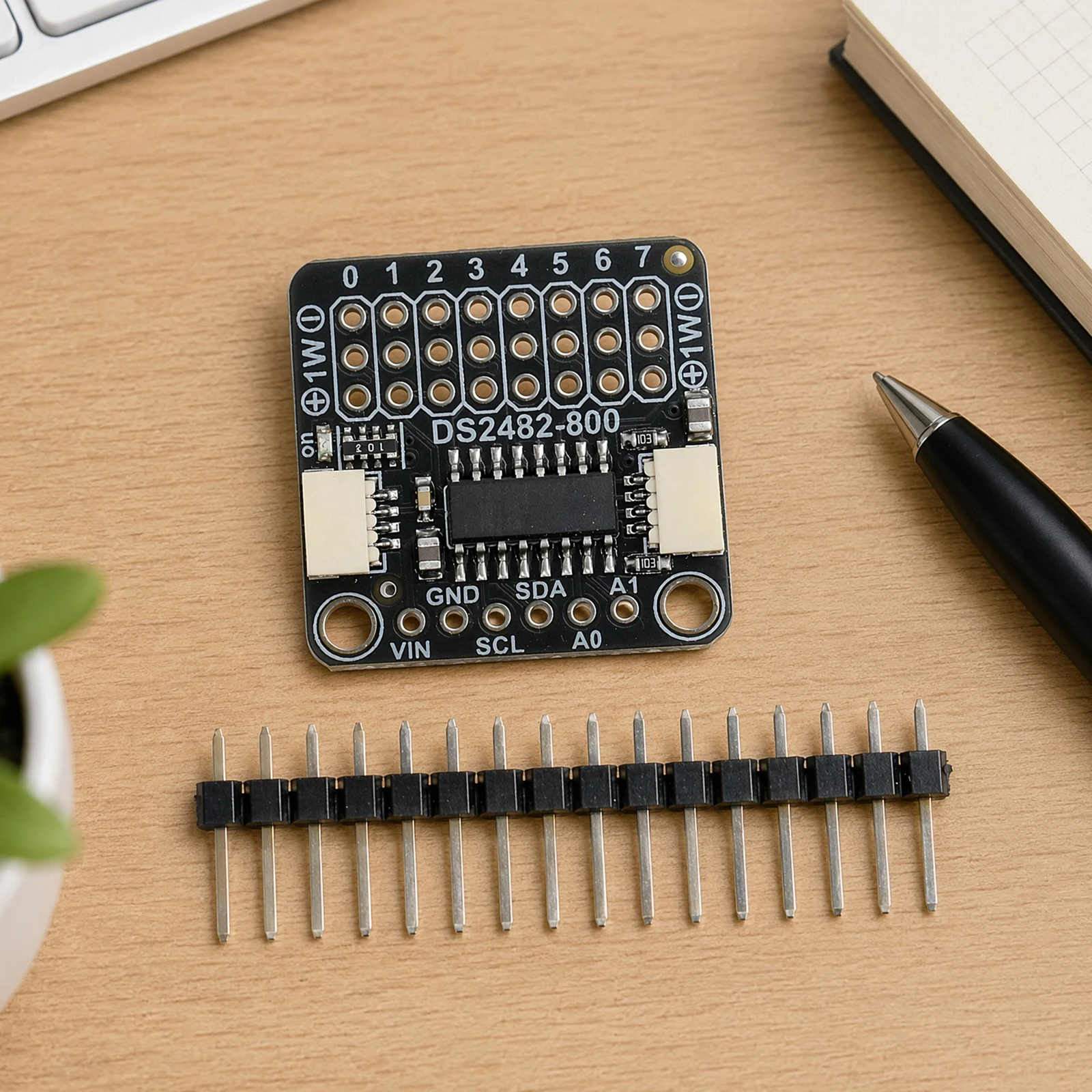 I2C to 1-Wire Bus Bridge Module DS2482S-800 8-Channel STEMMA QT Qwiic Wide Voltage Industrial