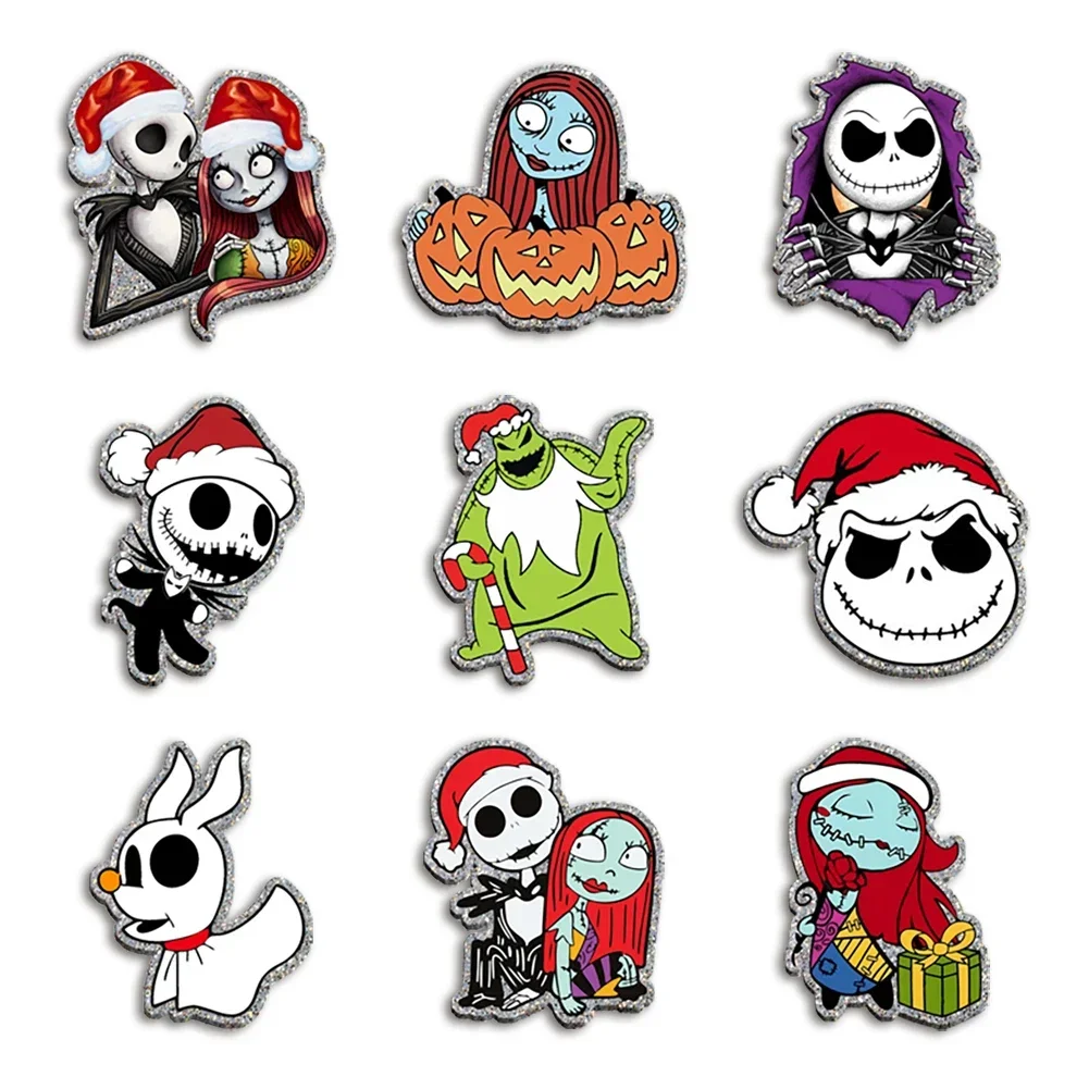 

The Nightmare Before Christmas Jack Sally Glitter Acrylic Flatback Planar Resin For DIY Phone Case Hair Bow Craft Embellishment