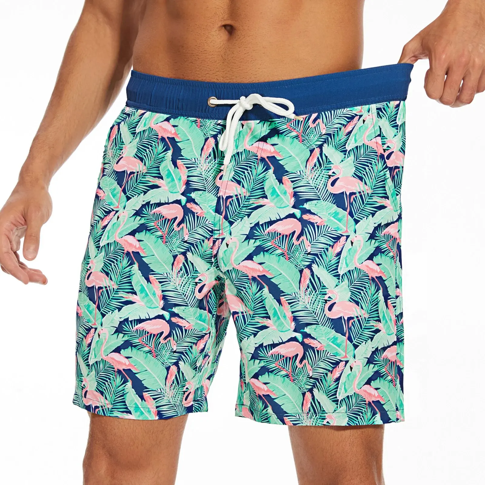 Summer New Men\'s Shorts Fashion Vacation Beach Pants Men\'s Plus size Four-Corner Qmilch Lining