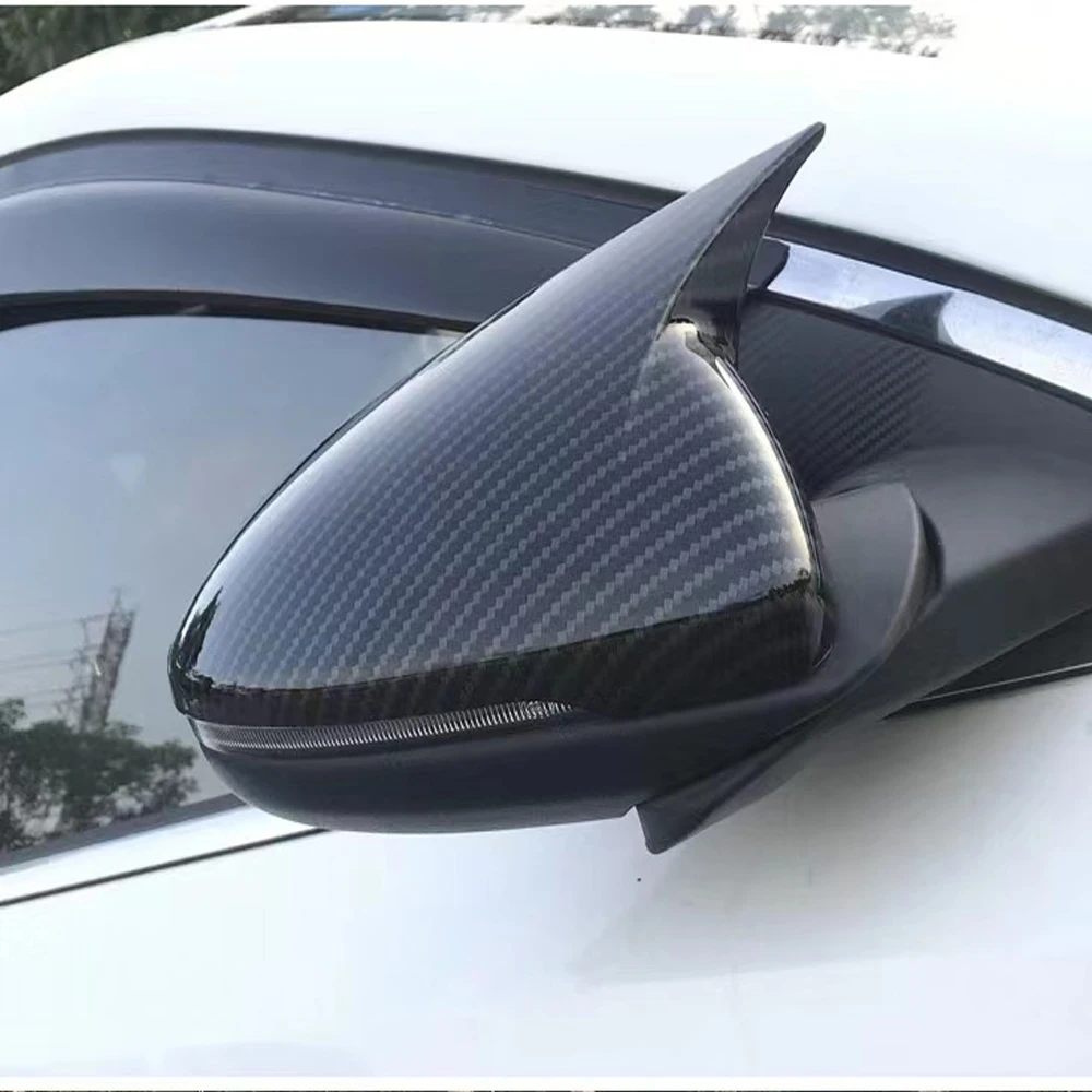 

One Pair For Kia K3 2021-2023 Rear View Mirror Cover ABS Carbon Fiber Door Side Reversing Mirror Horns Case Wing Protect Frame