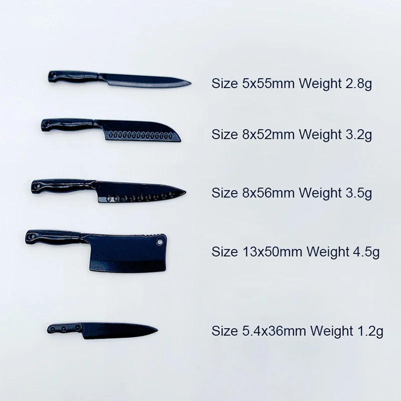1/12 Dollhouse Mini Knives Model Dollhouse Kitchen Cooking Utensils Accessories Children's Pretend Play Toys
