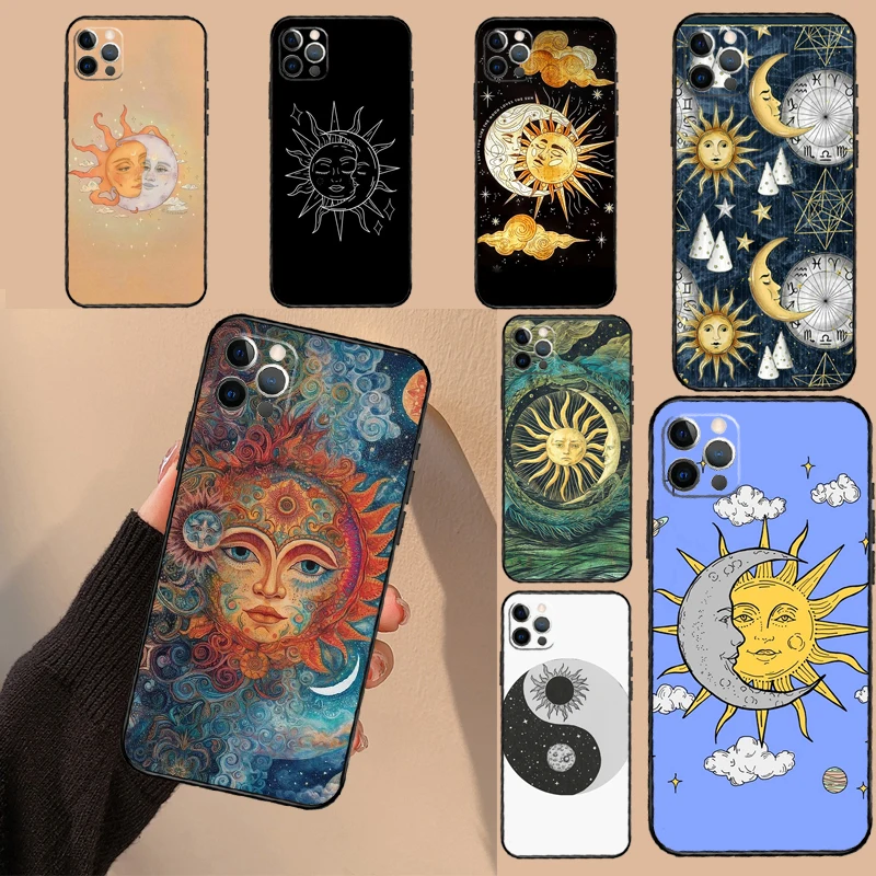 Coque esthétique soleil lune pour Honor Magic 6 7 8 Pro, Honor 90 70 50 Lite 400 200 X8c X8b X9a X9b X9c X9d Win RT