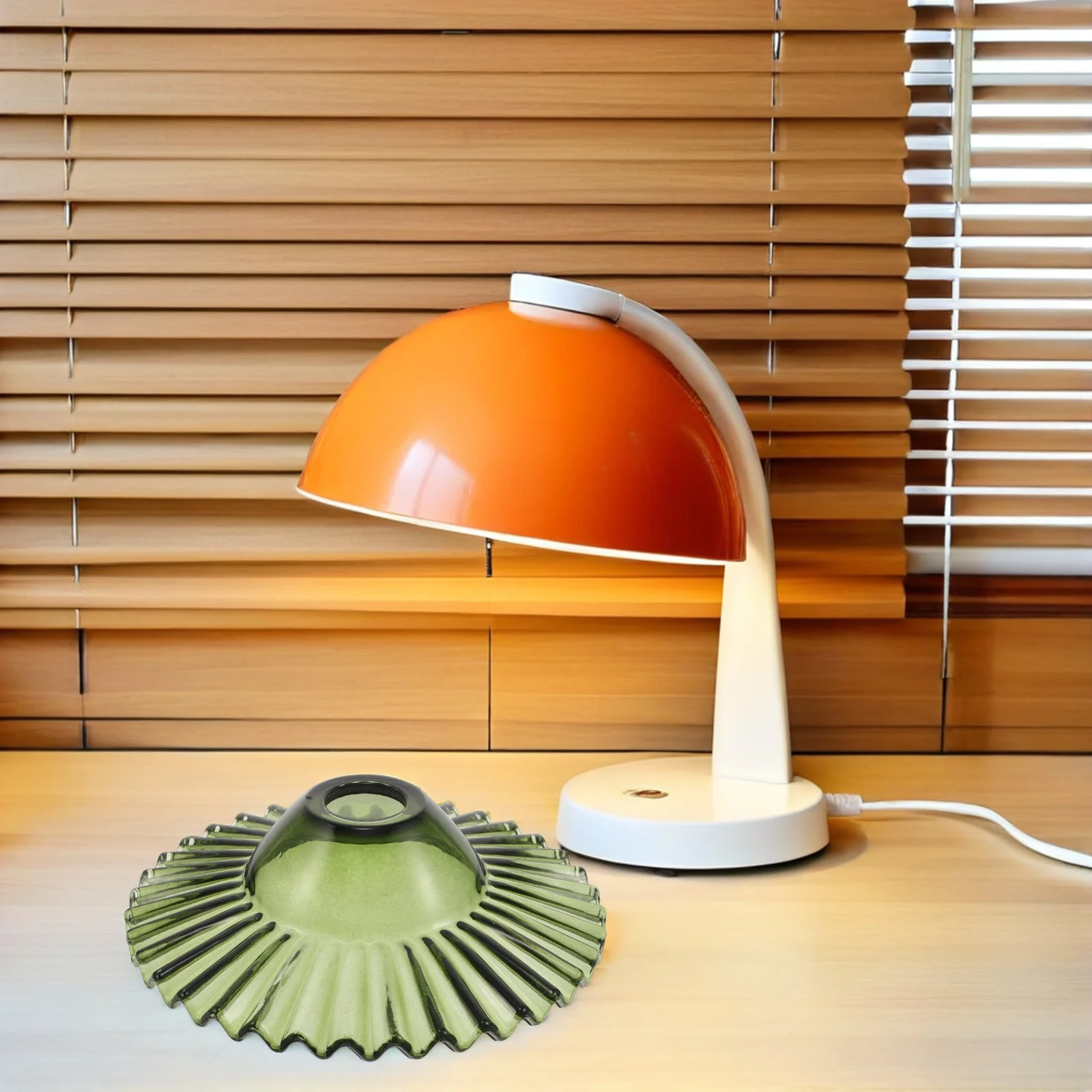 عاكس الضوء الزجاجي الأخضر واسعة حافة البوق قلادة الظل Japandi نمط يده غطاء خفيف السقف لديكور المزرعة -