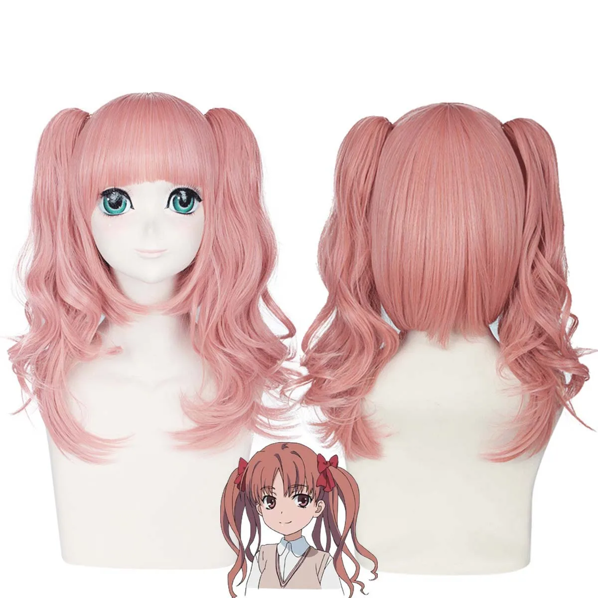 

Аниме Toaru Kagaku No Railgun Косплей Shirai Kuroko Smoke розовый парик с двойным хвостиком