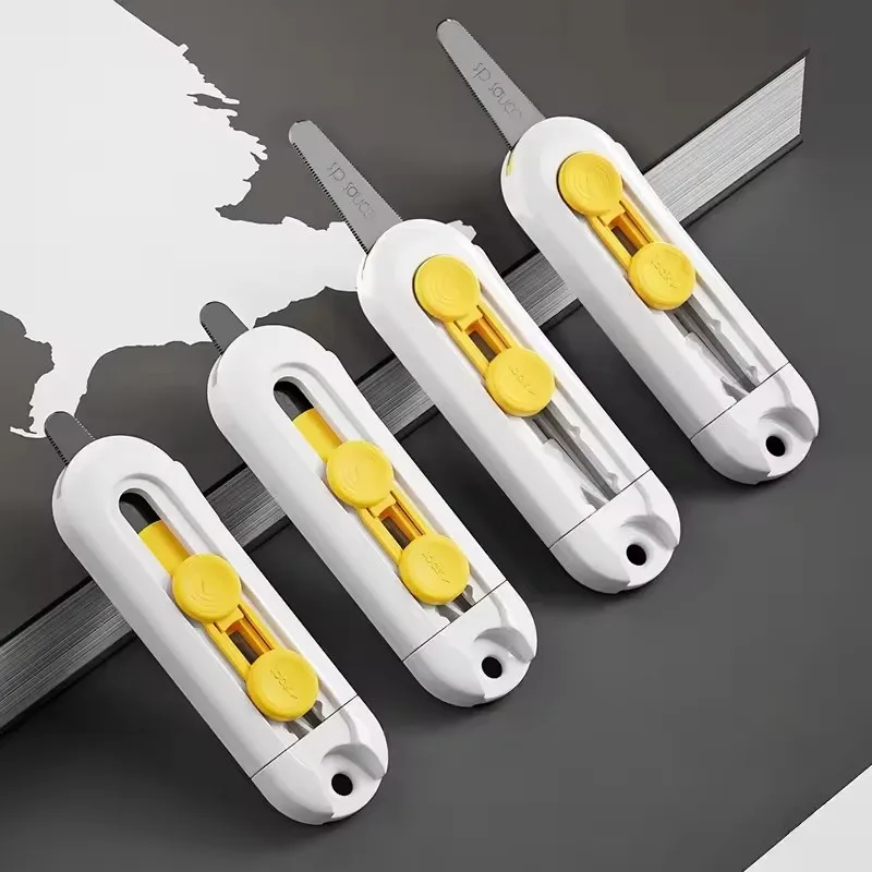 Magnetic Mini Box Cutter Portable Paper Cutter Cute Folding Knife Pocket Knife Replaceable Blade for Opening Envelope Carton
