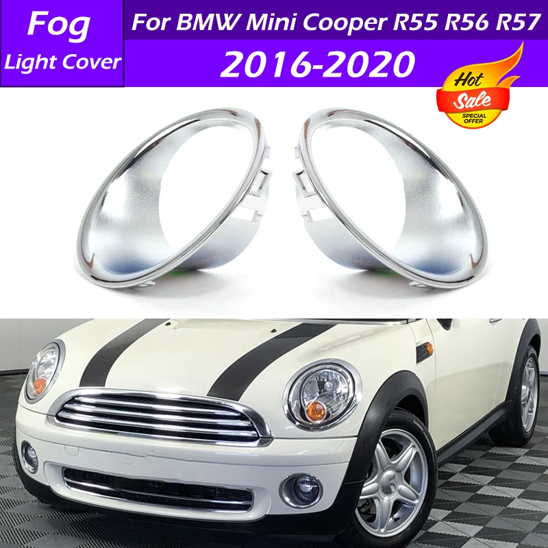 

51112753661 51112753662 Car Front Fog Light Lamp Cover Chrome Trim Ring Cover For BMW Mini Cooper R55 R56 R57 Petrol Vehicles