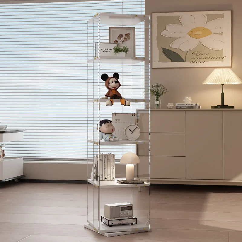 Display Trinket Bookcase Perfume Figure Acrylic Slim Bookshelf Ground Storage Living Room Estantes Prateleiras Kawaii Furniture