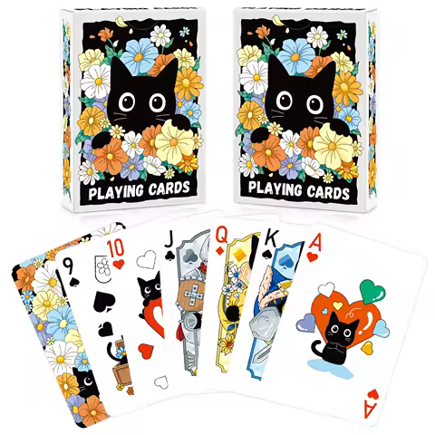 Black Cat Playing Cards | 1 Deck/2 Decks/4 Decks High-quality Playing Cards for Adult Games, Gifts for Card Games, Family Game
