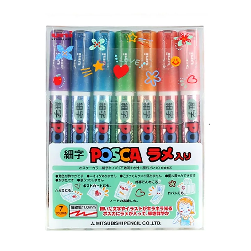 Uni Posca Marker Pen PC 1M Set  Acrylic Drawing Colore Arte Supplies Artistic Rock Painting Graffiti Anime Advertising