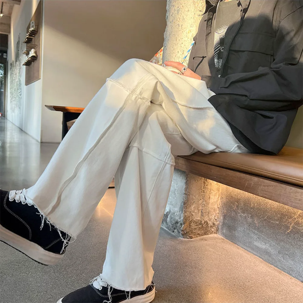 Jeans men Patchwork Cool Trendy Unisex Streetwear Retro Korean Style Teens Young Loose Casual Hip Hop Ins male baggy pants