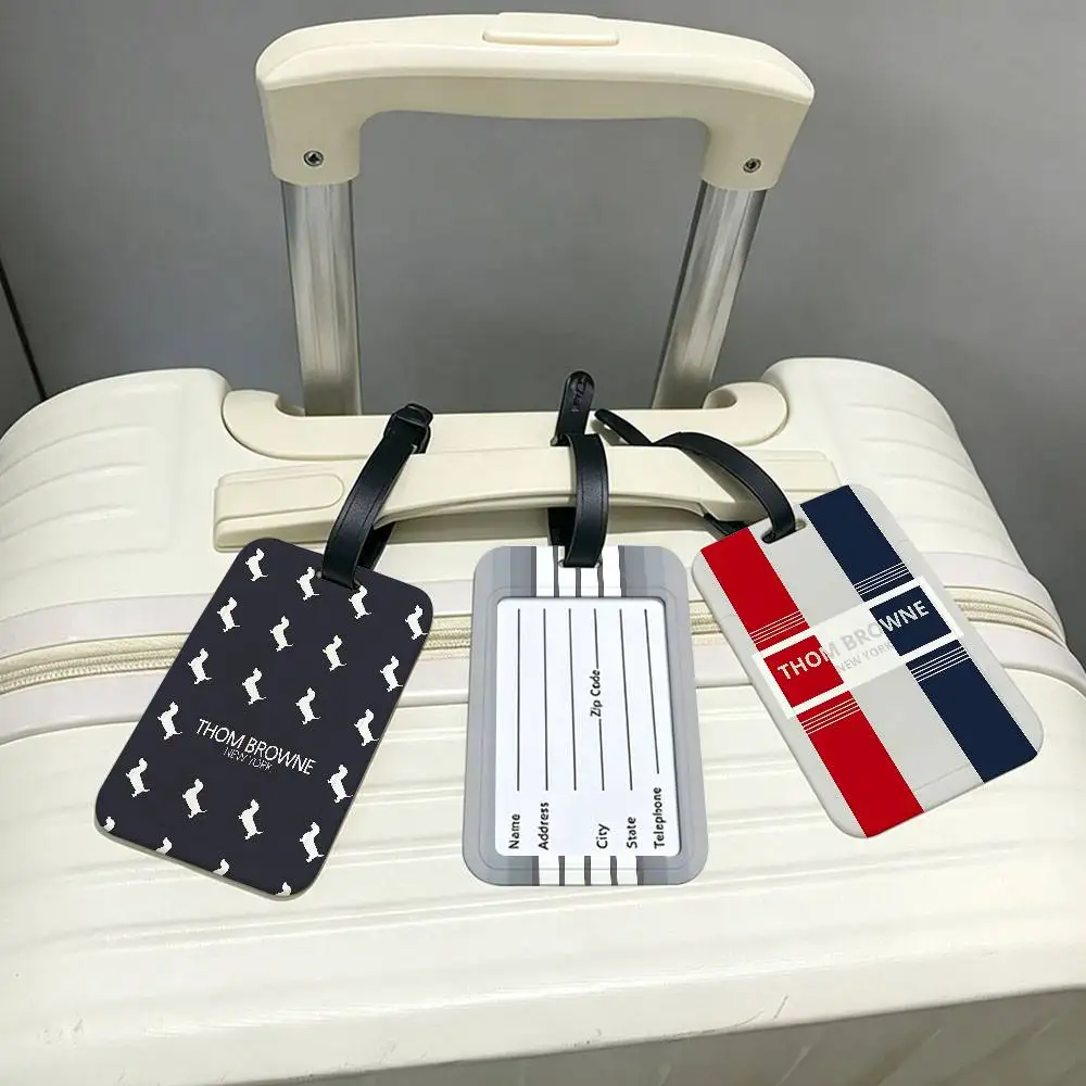 Fashion Brand T-Thom B-Brown PVC Baggage Identification Tag Anti lost Information Card Holder Travel Suitcase Name Tag