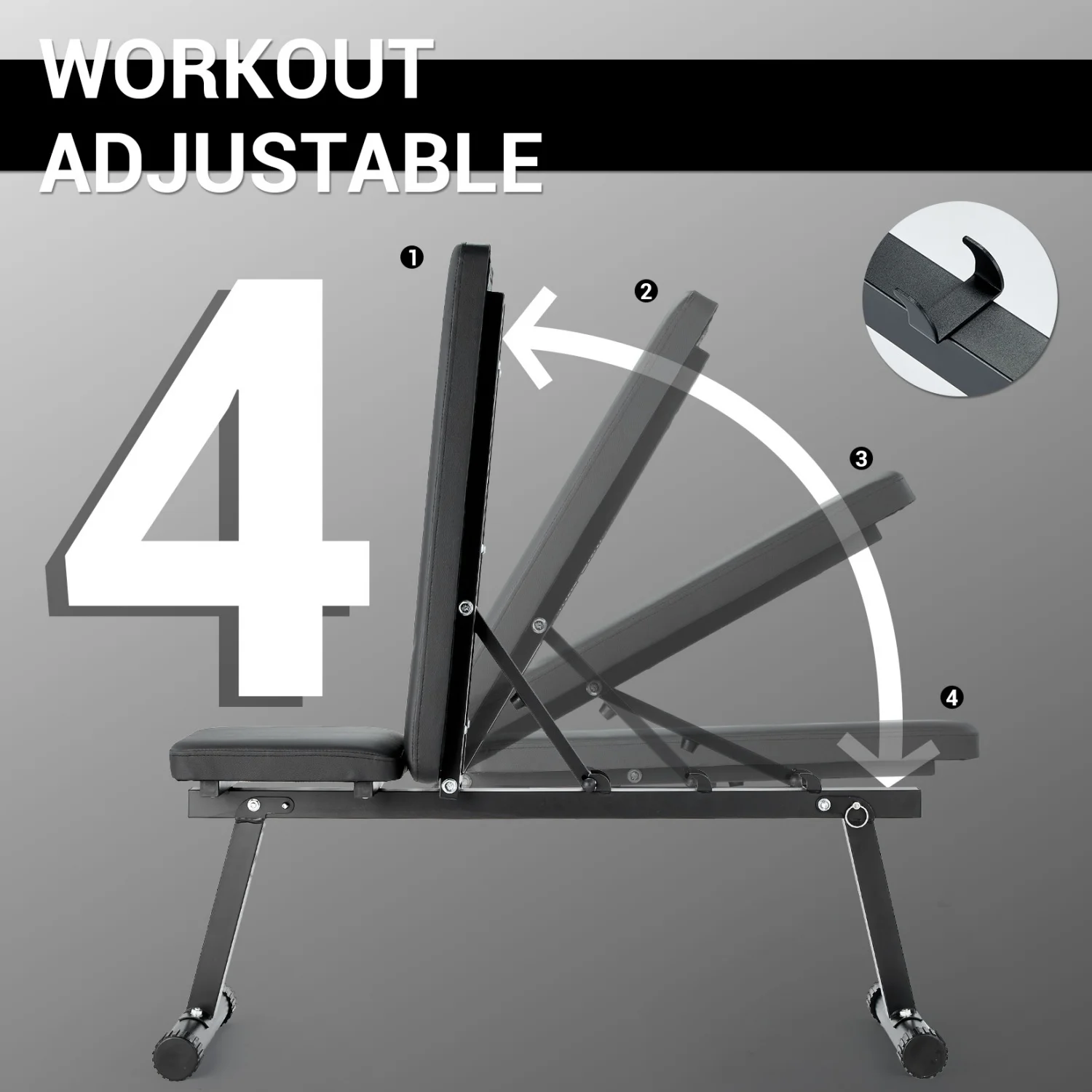 

Adjustable Weight Bench, Foldable Workout Bench & All-in-One Home Gym Training Station, for Full Body Strength Training