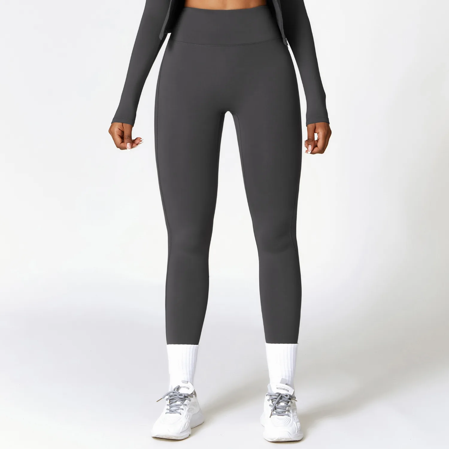 

MODITIN New Arrival Women with Thin Fleece Leggings for Gym High Waist Seamless Fitness Pants Workout Wear