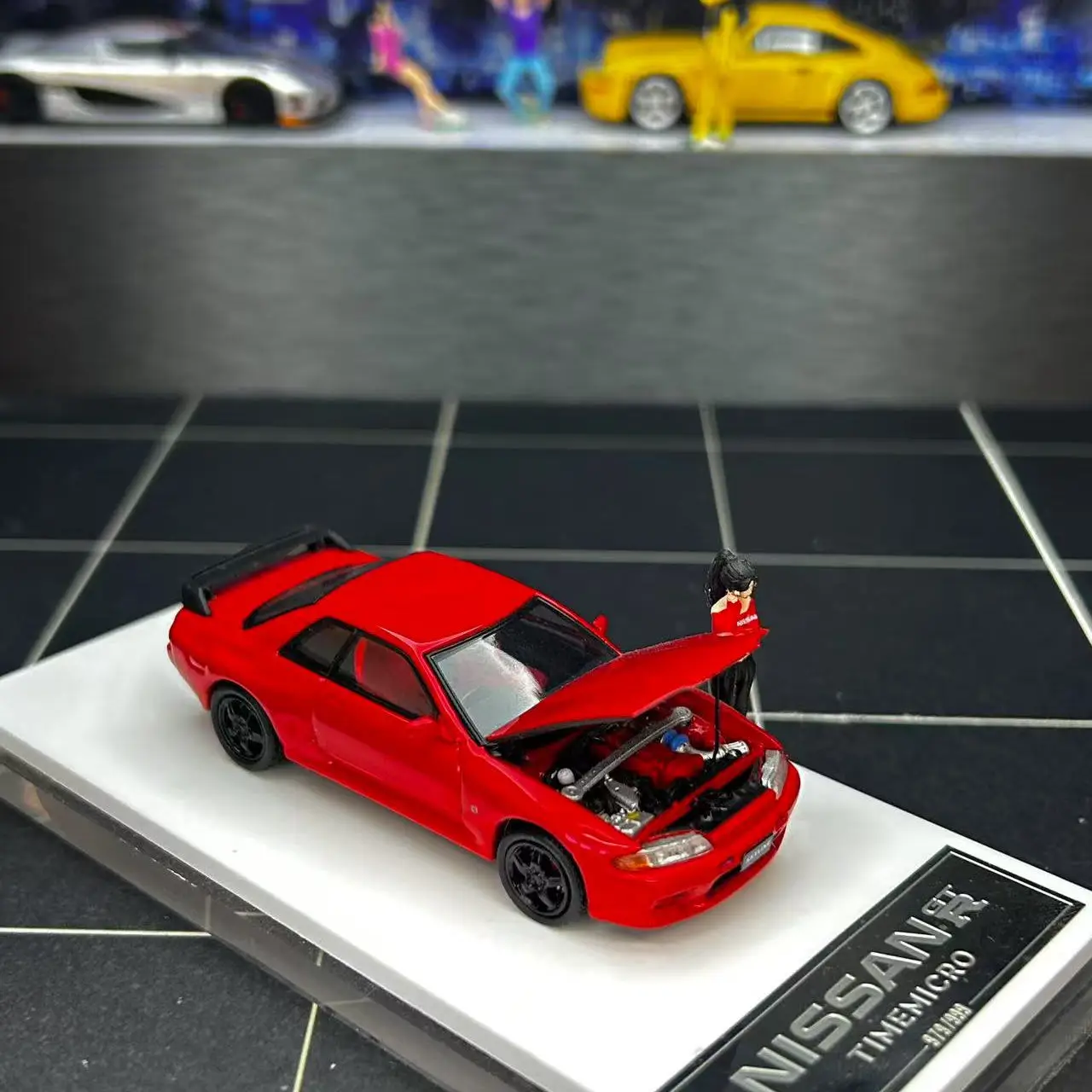 دييكاست TIMEMICRO 1:64 مقياس نيسان سكايلاين GTR غطاء مفتوح سبيكة سيارة نموذج تحصيل لعبة هدية تذكارية عرض حلية