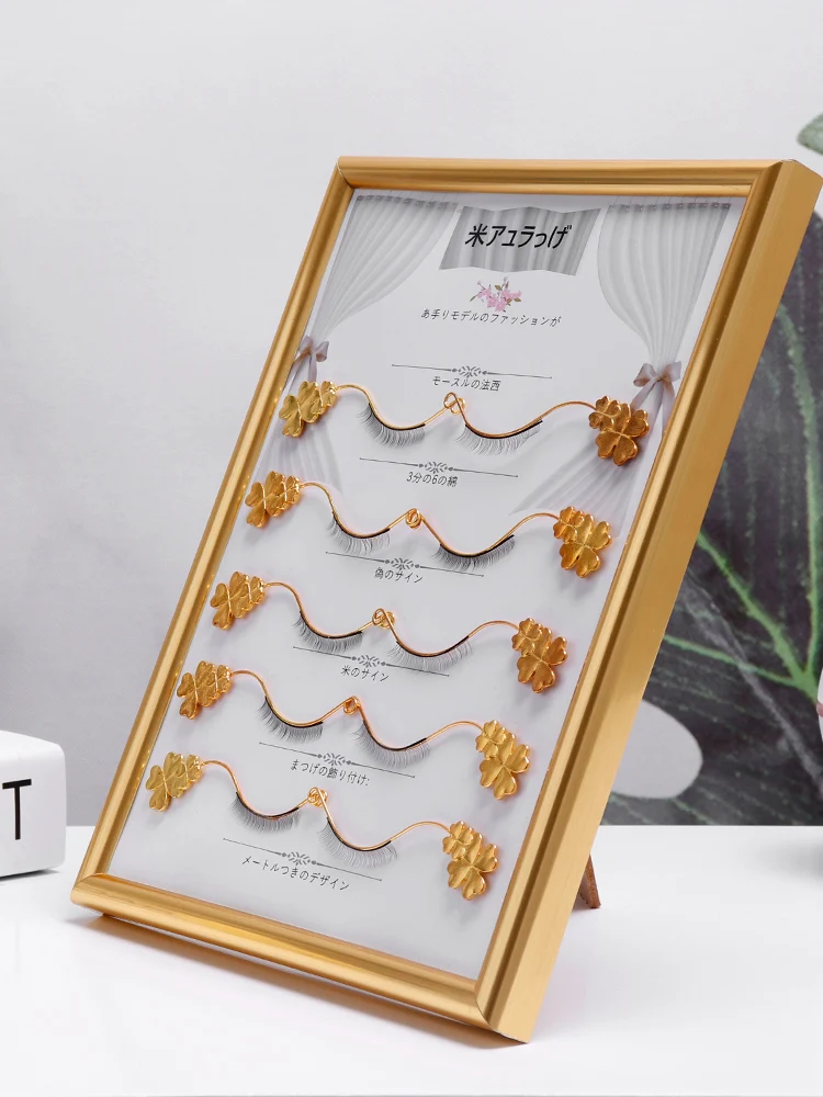 Tablero de exhibición de pestañas postizas, 10 pares de pestañas, efecto de prueba, herramienta auxiliar de exhibición, imán de asistente, estante