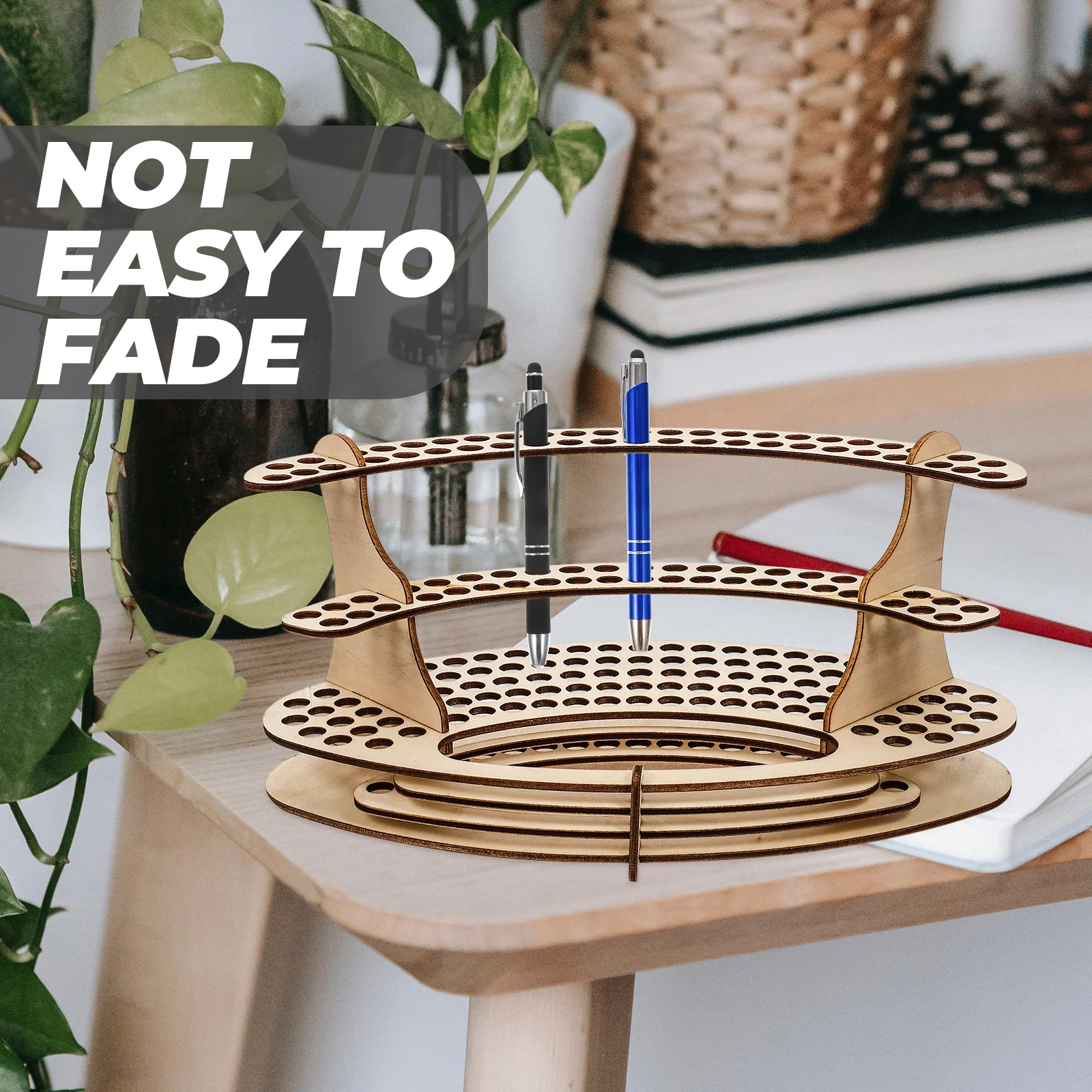 DIY Wooden Pen Holder Lead Pencils Office Desk Organizers Organization Eyebrow Storage Pens For Desktop