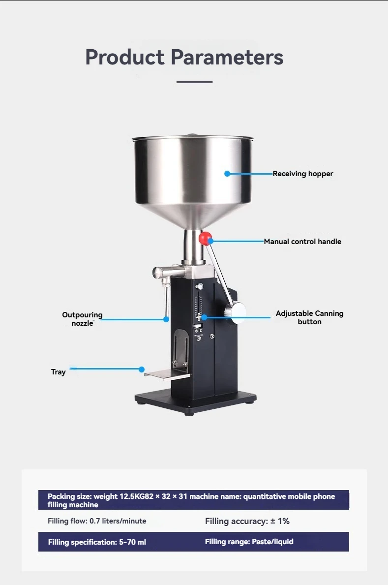 Ручная разливочная машина Небольшая ручная машина для наполнения количественного/жидкого/йогурта/ожоговой пасты/медового/шампуня/лосьона для ванны
