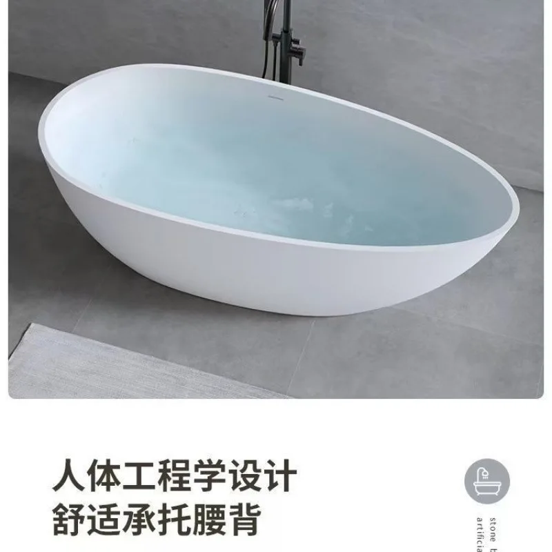 Goose egg type independent PMMA polymer artificial stone bathtub Family hotel B & B small apartment bathtub