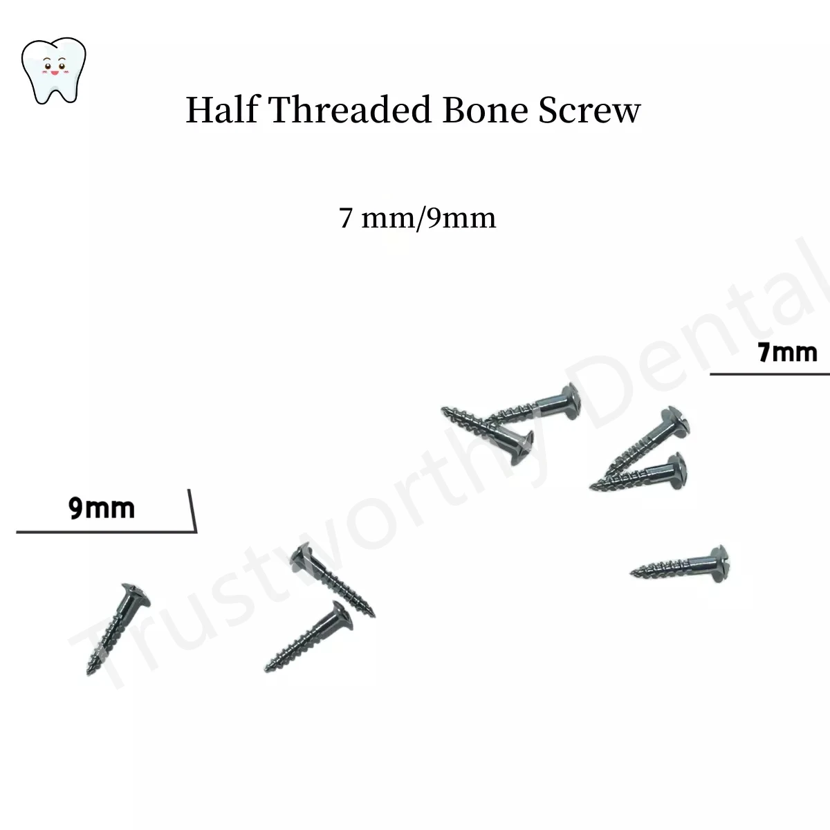 7mm/9mm Dental Half Threaded Screw Bone Fixation Screw Membrane Regeneration