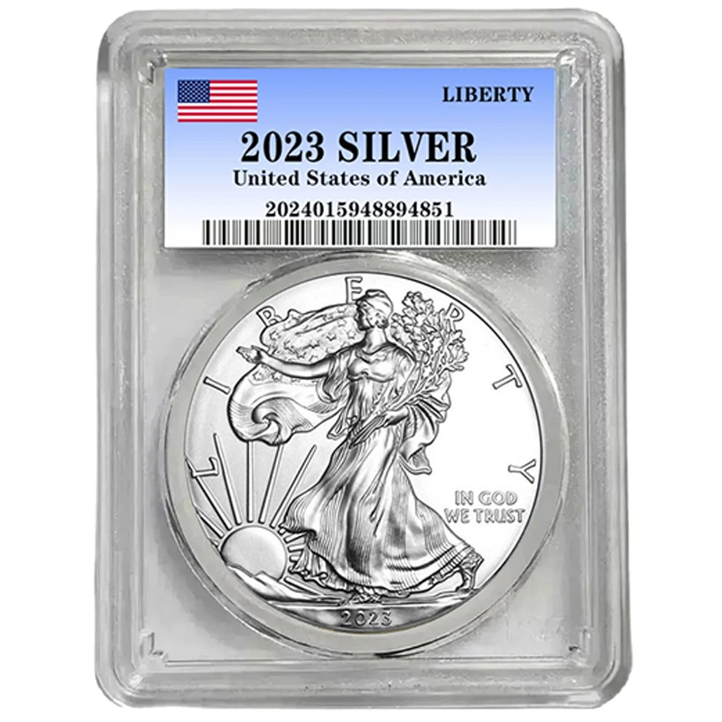 Non-magnetic 2024 USA Liberty Eagle COPY Coin 1 Oz Silver Coins Collectibles Coin Sealed in Box Coins Collection Challenge Coins