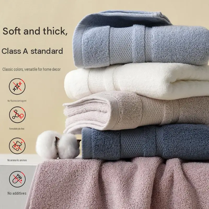 100% Long-Staple Cotton Towel 7A Antibacterial Class A Soft Face Towels Super Absorbent Breathable Washcloth for Sensitive Skin