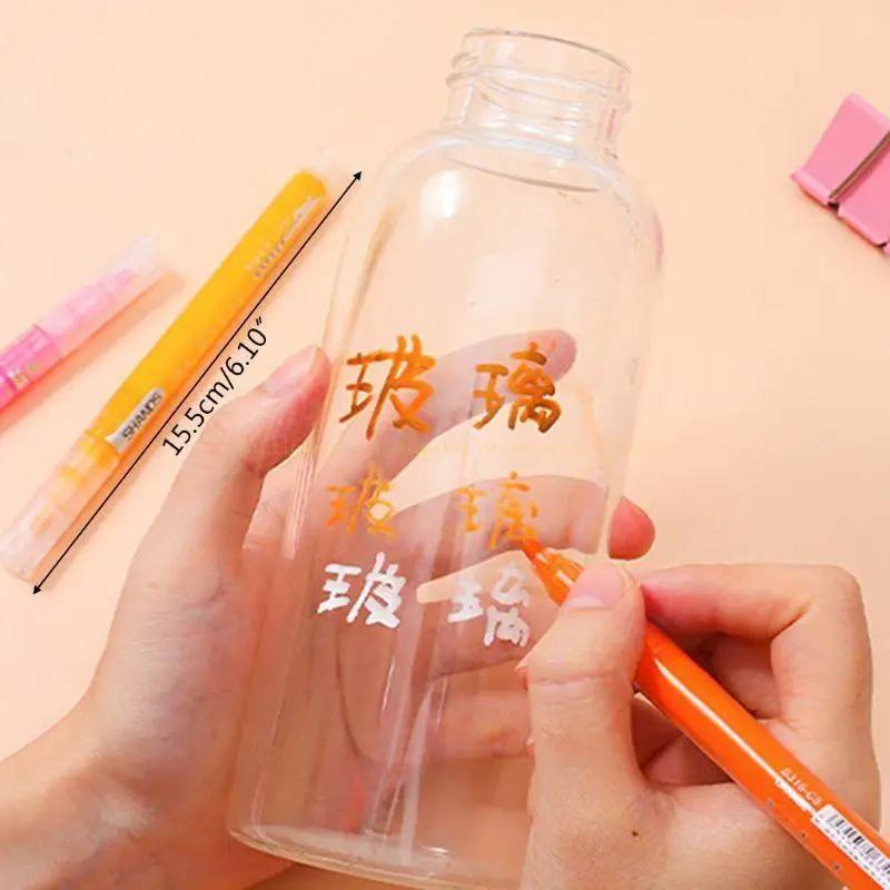 12 สีสีอะคริลิคสีปากกาสำหรับเซรามิกแก้วแก้วพอร์ซเลนแก้วไม้ผืนผ้าใบ