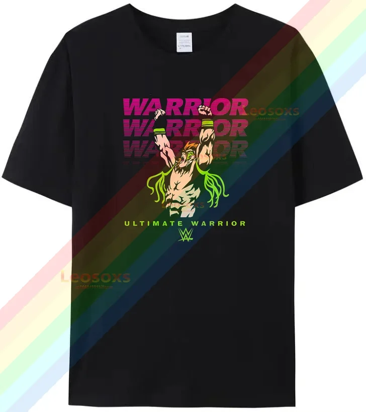 2024 New WWE Mask Men's Wrestling The Ultimate Warrior Cotton T-Shirt Women's High Quality Original Savage Print Short SleeveNO1