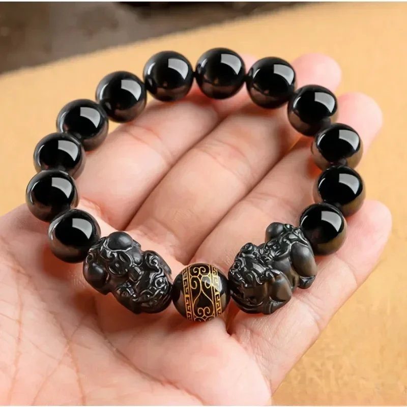 

New Burmese Jade PixiuBracelets Jadeite Luxury Man Carved Bangle Women Jewelry Gift Designer Certificate Vintage Black Natural